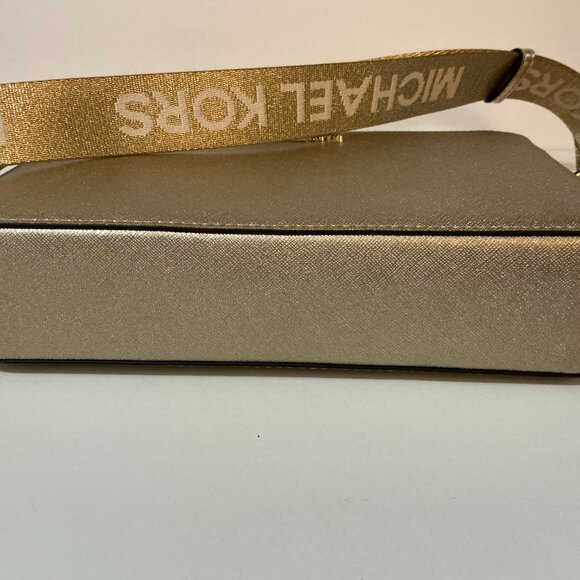 MICHAEL KORS Jet Set Large EW Crossbody Pale Gold Leather - Picture 5 of 7